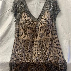 Gorgeous, beaded mother of bride/groom dress in champagne taupe.  Worn once.